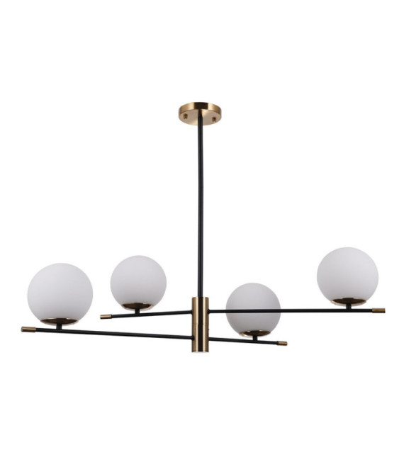 Stelia Pendelleuchte Glas, Stahl, Aluminium Antikbronze, mattschwarz