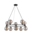 Suspension Galvez Verre,Acier Bronze antique, noir mat