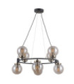Galvez Pendant Glass, Steel Antique bronze, matt black