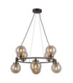 Galvez Pendant Glass, Steel Antique bronze, matt black