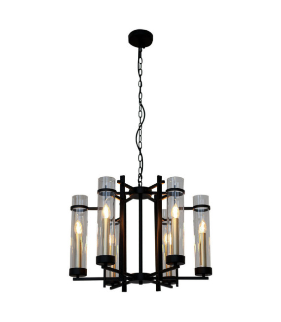 Lampada a sospensione Aspen Vetro, Acciaio Nero