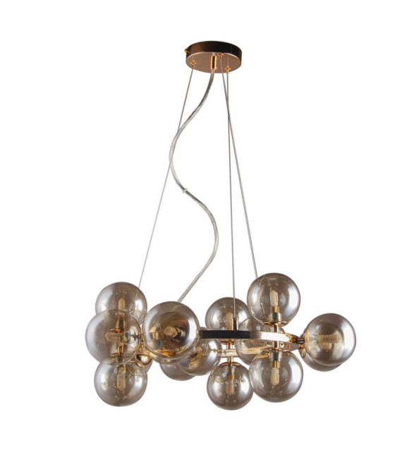 Marbelio Pendant Glass, Steel Gold, Cognac
