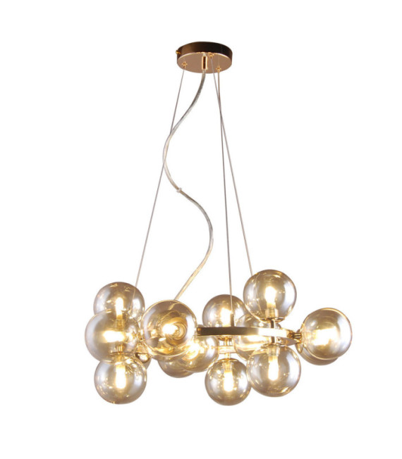 Marbelio Pendant Glass, Steel Gold, Cognac