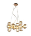 Marbelio Pendant Glass, Steel Gold, Cognac