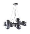 Suspension Marbelio Verre,Acier Chromé,Fumé