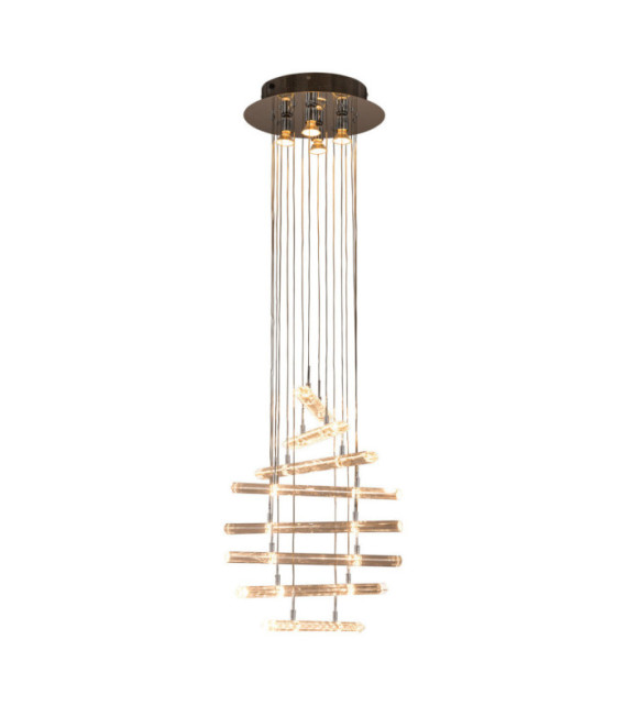 Suspension Spyro Alliage métallique,verre Chrome