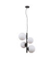 Suspension Riga Verre,acier,aluminium Satiné noir