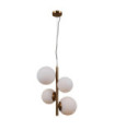 Suspension Riga Verre,acier,aluminium Miel Laiton