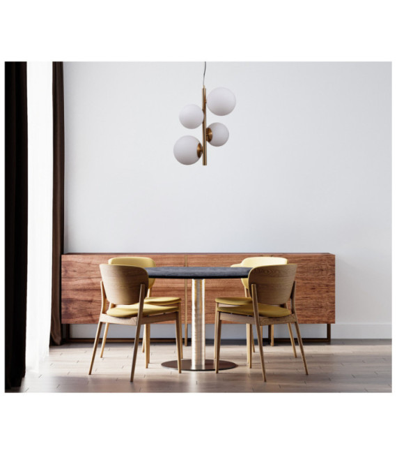 Riga Pendelleuchte Glas, Stahl, Aluminium Honey Brass