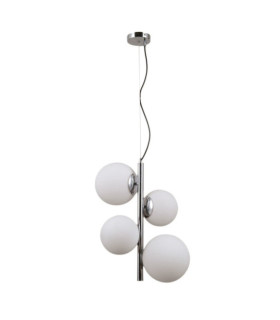 Suspension Riga Verre,acier,aluminium Chrome