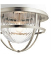 Suspension Kichler Verre nervuré transparent,acier Nickel brossé et blanc