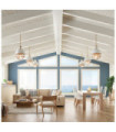 Kichler pendant light Transparent ribbed glass, steel Natural and white brass