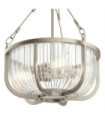 Suspension Kichler Verre nervuré transparent,acier Nickel brossé