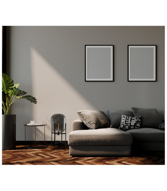 Maversa portable floor lamp Glass, metal alloy Black, mirror graphite