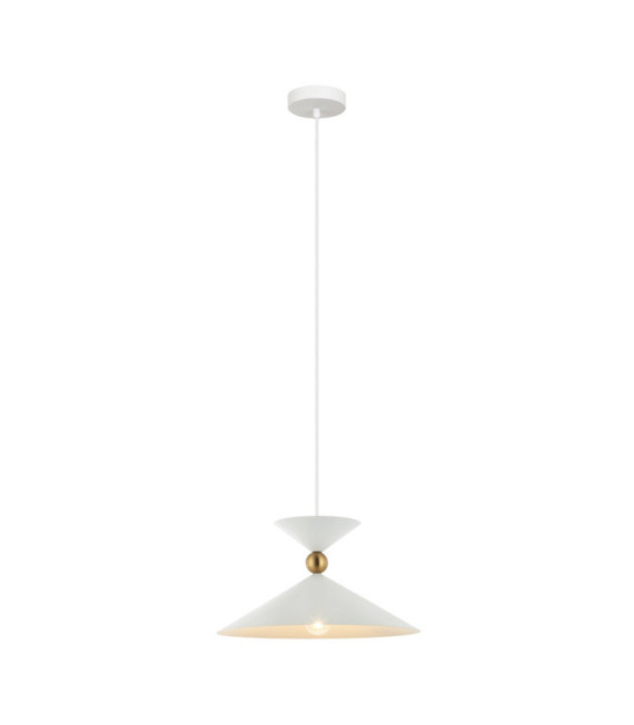 Lampada a sospensione Quelto in acciaio bianco