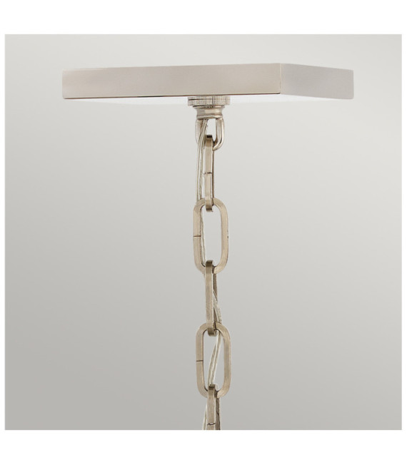 Hinkley pendant light Steel, Black crystal with polished nickel