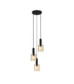 Suspension Sardo Verre,Acier Noir