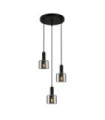 Suspension Santia Verre,Acier Noir
