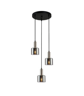 Suspension Santia Verre,Acier Argent
