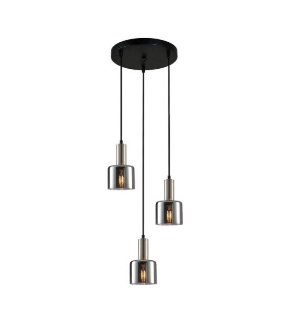 Santia Pendelleuchte Glas, Stahl Silber