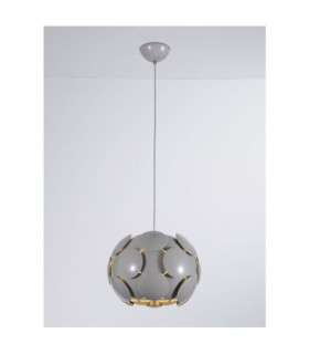Lampadario Santina in plastica grigio chiaro