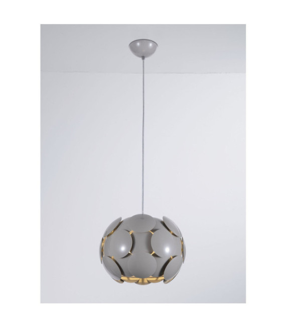 Lampadario Santina in plastica grigio chiaro