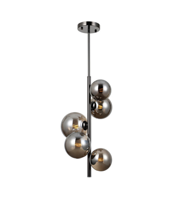 Canello pendant glass, black chrome steel