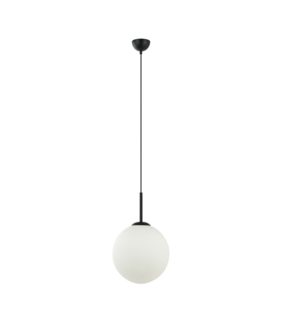 Deore Pendant Lamp Glass, White Steel, Black