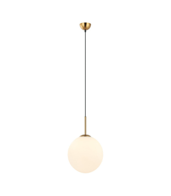 Deore Pendant Glass, White Steel, Antique Bronze