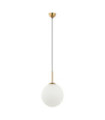 Suspension Deore Verre,Acier Blanc, Bronze Antique