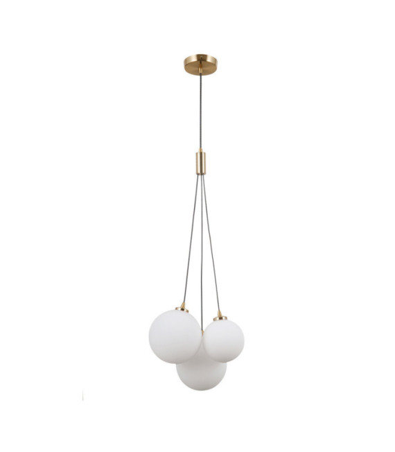 Sospensione Perlos Acciaio, Alluminio Miele Ottone