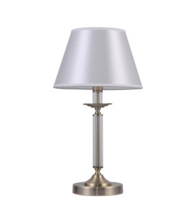 Lampada da tavolo Solana Vetro, Acciaio, Tessuto Bronzo Antico