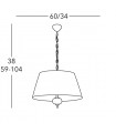 Suspension classique ASCOT laiton antique 2 ampoules