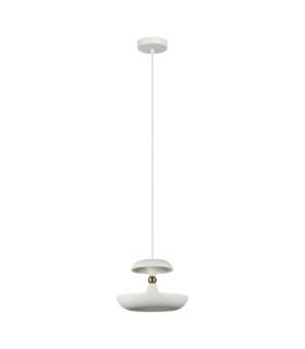 Lampada a sospensione in acciaio bianco Marina