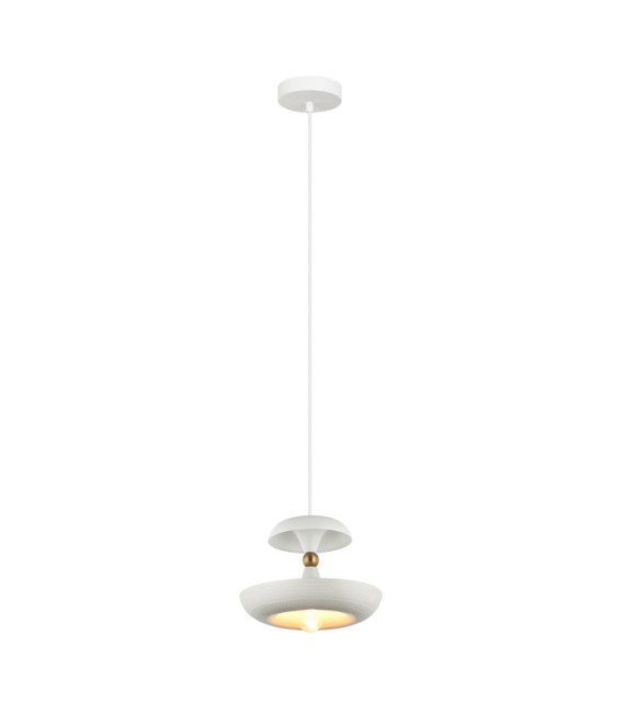Lampada a sospensione in acciaio bianco Marina