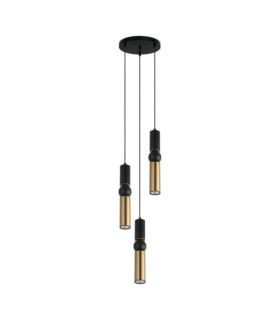Lampadario Isidora Acciaio, Alluminio Nero, Bronzo Antico