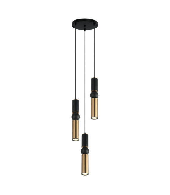 Suspension Isidora Acier,Aluminium Noir, Bronze Antique