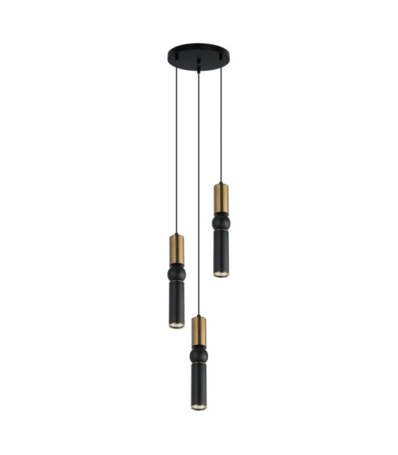 Suspension Isidora Acier,Aluminium Noir, Bronze Antique