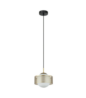Lampada a sospensione Lomica in acciaio dorato
