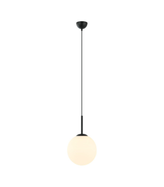 Deore Pendant Lamp Glass, White Steel, Black