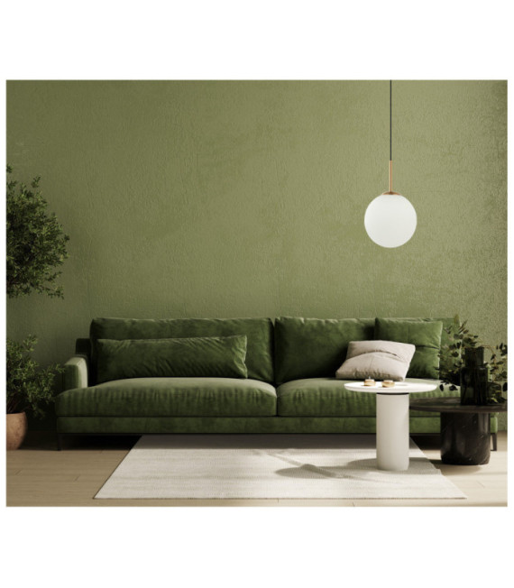Suspension Deore Verre,Acier Blanc, Bronze Antique
