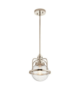 Suspension Kichler Verre grainé transparent,acier Nickel poli