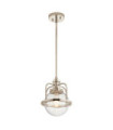 Suspension Kichler Verre grainé transparent,acier Nickel poli