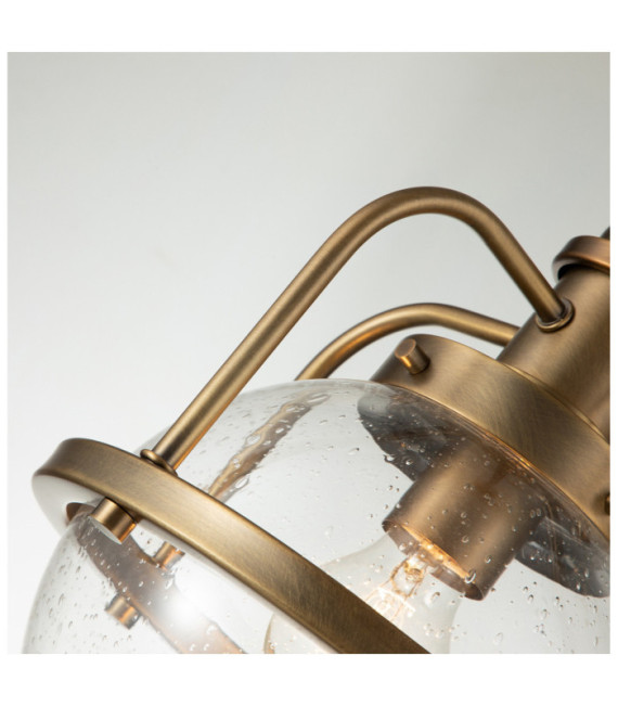 Kichler pendant light Transparent grained glass, steel Natural brass