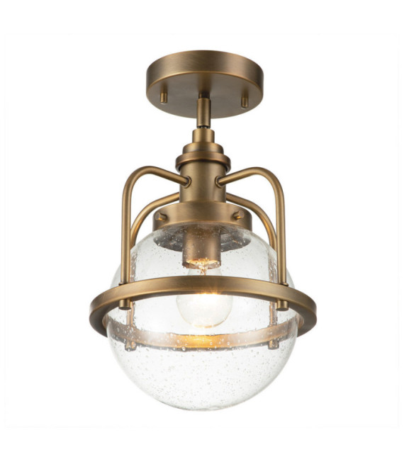 Kichler pendant light Transparent grained glass, steel Natural brass