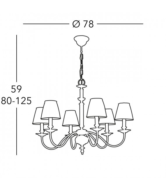 ASCOT Chandelier 6 lights - 4