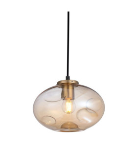 Hatella Pendant Lamp Glass, Black Steel, Copper