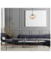 Hatella Pendant Lamp Glass, Black Steel, Copper