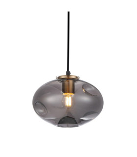 Lampada a sospensione Hatella Vetro, Acciaio Nero, Rame