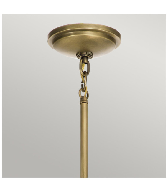 Suspension Kichler Verre nervuré transparent,acier Laiton naturel et blanc